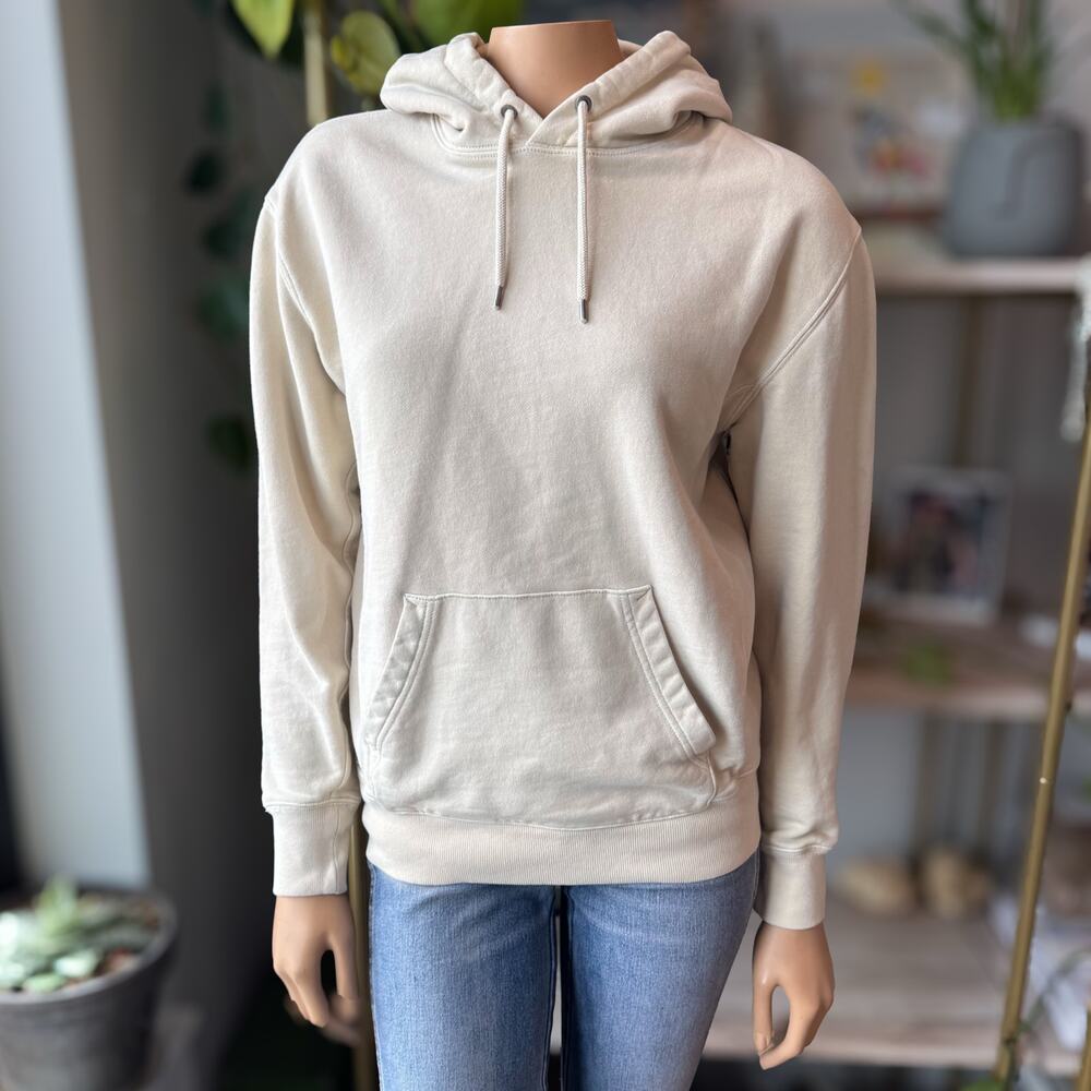 J. Crew Heritage Fleece Hoodie Garment Dyed French Terry HO19 Natural - XS